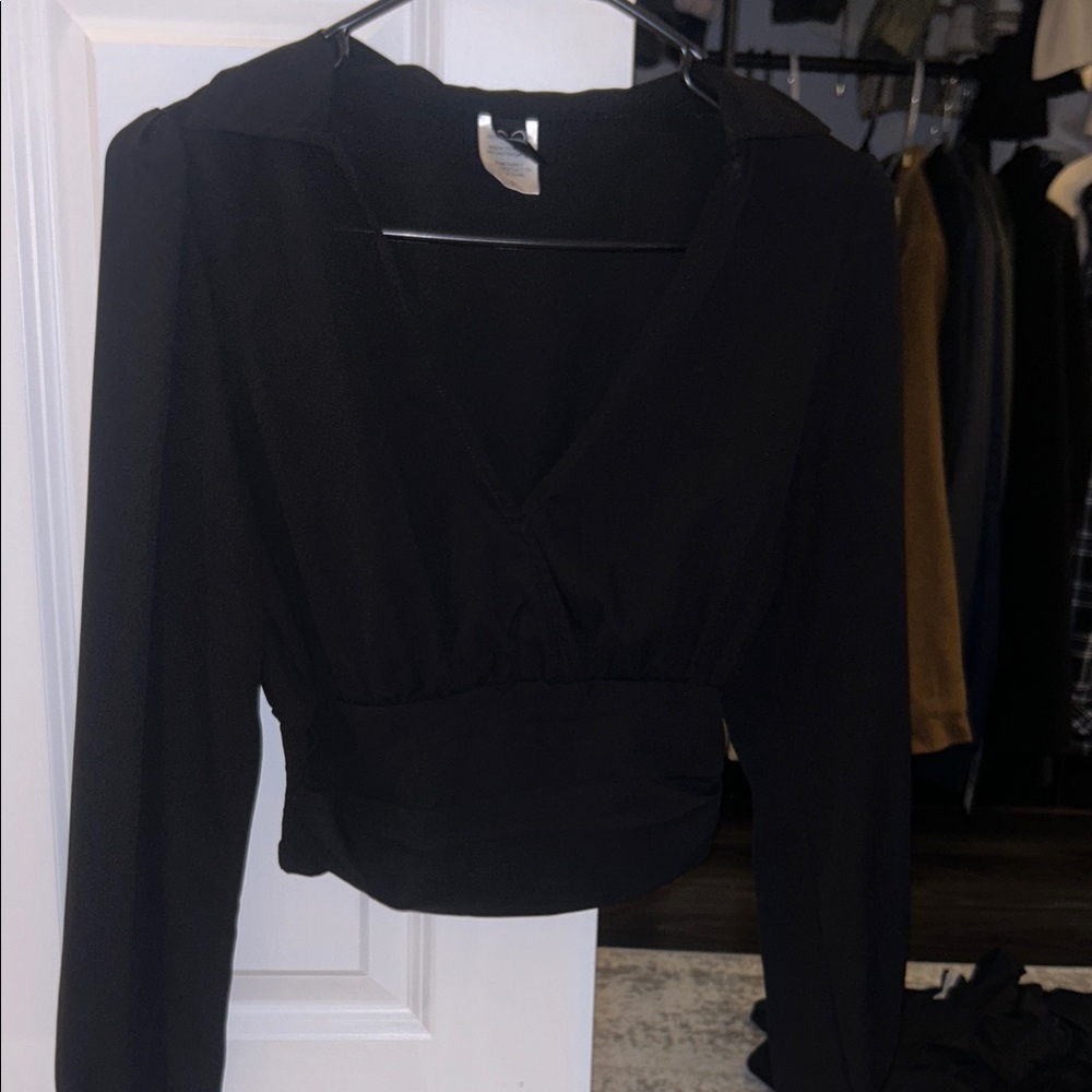 Windsor Black V-Neck Blouse